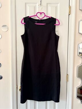 Talbots Petites Black Linen Sleeveless Sheath Dress Size 10 Petite